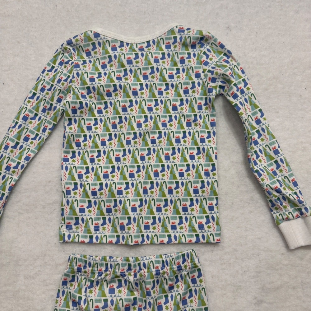 Lila & Hayes Christmas Pima Cotton Pajama Set 12-18M Green Holiday Henley NWT - Picture 10 of 10